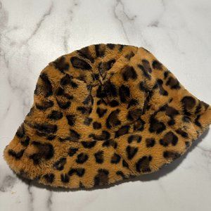 Plush Leopard Bucket Hat